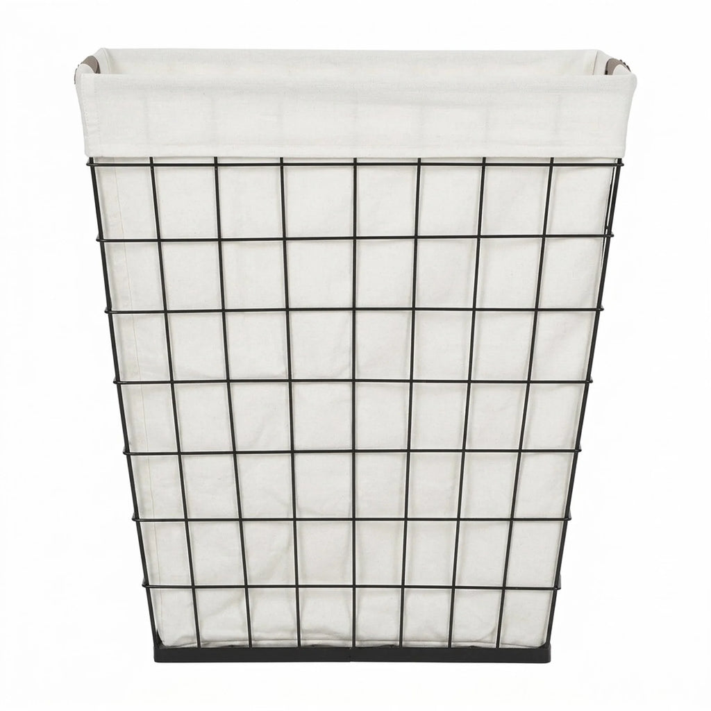 75L Rectangular Steel Wire Laundry Hamper with Removable Liner, Natural, Adult
